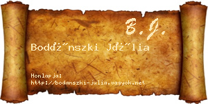 Bodánszki Júlia névjegykártya